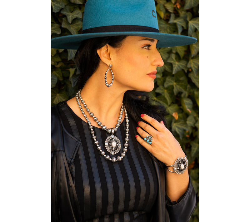American West 9-Stone Sleeping Beauty Turquoise Ring, Sterling Silver — View 4