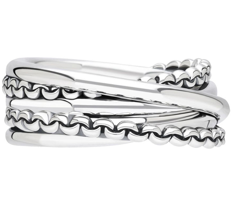 Tiffany Kay Sterling Silver Purl Knit Highway Ring — Main view