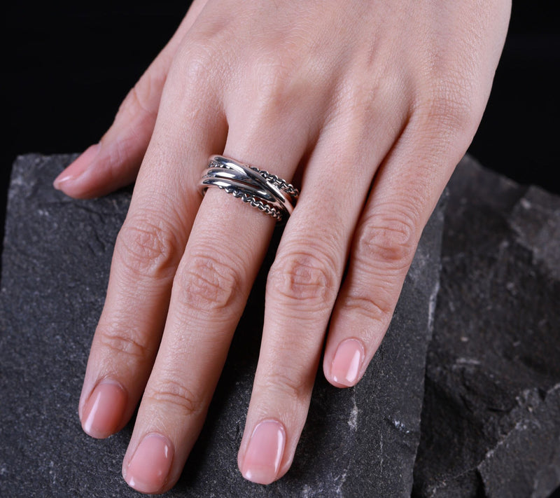 Tiffany Kay Sterling Silver Purl Knit Highway Ring — View 5