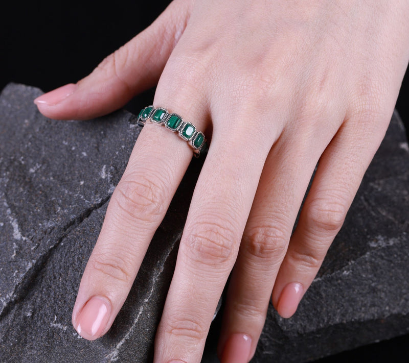 Tiffany Kay Studio Sterling Malachite Eternity Band Ring — View 5
