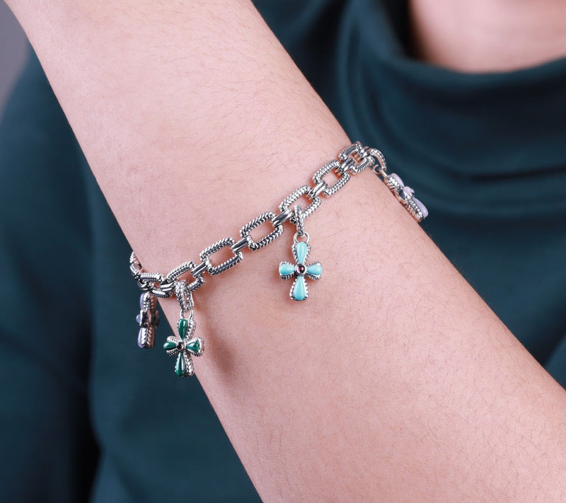 Tiffany Kay Studio Sterling Gemstone Cross Charm Bracelet — View 5