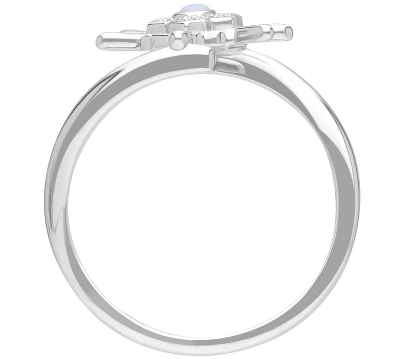 Goddaughters Sterling Silver Opal & Topaz Snowflake Ring — View 2
