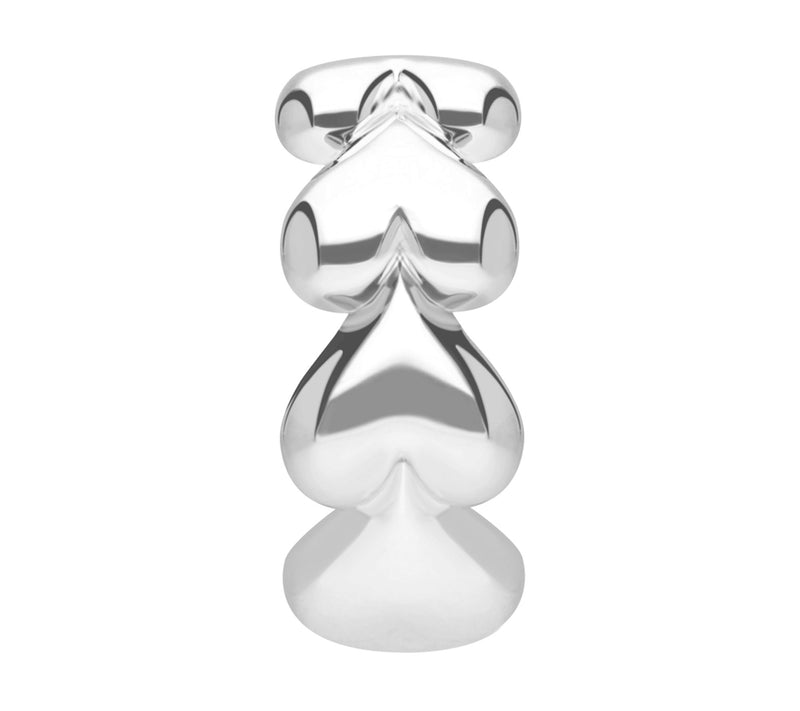 Margo Manhattan Sterling Silver Hearts Band Ring — View 3