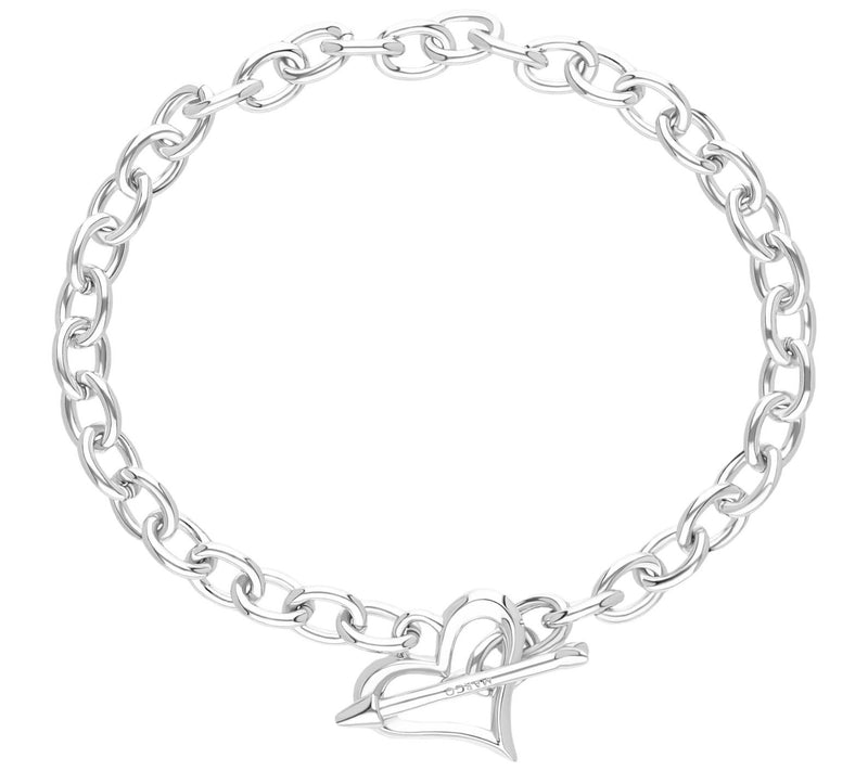 Margo Manhattan Sterling Silver Heart Toggle Bracelet — Main view