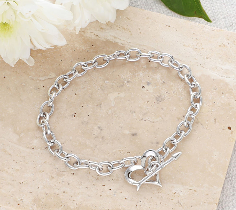 Margo Manhattan Sterling Silver Heart Toggle Bracelet — View 4