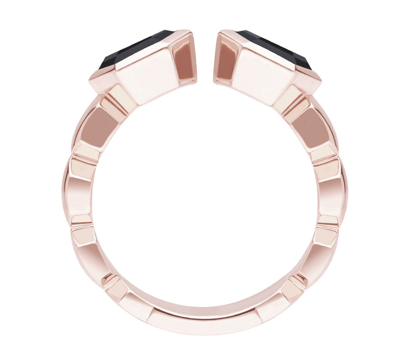 Goddaughters 14K Rose Gold-Clad Onyx Hexagon Ring — View 2