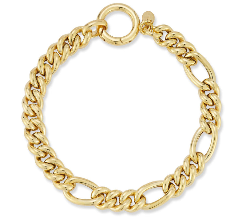 Italian Silver Mixed Chain Bracelet, Sterling — Main view