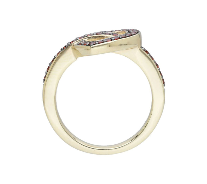 Ariva 18K Gold-Clad Garnet Open-Heart Ring — View 3