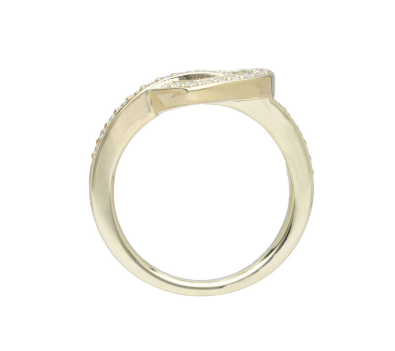 Ariva 18K Gold-Clad Diamonique Open-Heart Ring — View 3