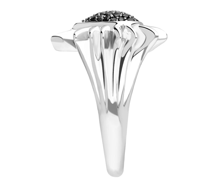 Margo Manhattan Sterling Black Spinel Heart Spike Ring — View 4