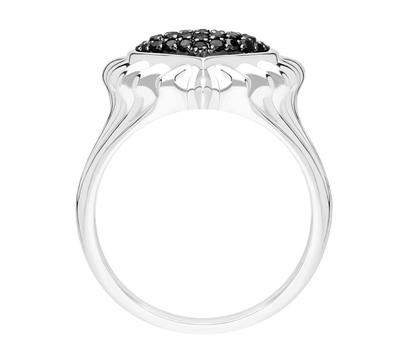 Margo Manhattan Sterling Black Spinel Heart Spike Ring — View 3