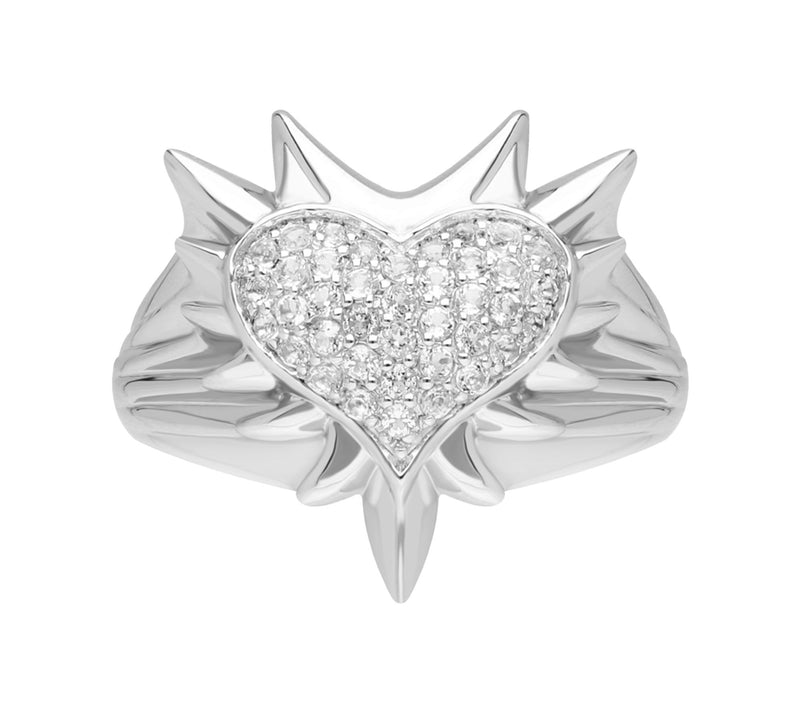 Margo Manhattan Sterling White Topaz Heart Spike Ring — Main view