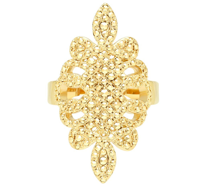 Dallas Prince 14K Gold Clad Marcasite Harmony R ing — Main view