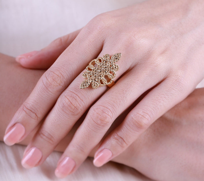Dallas Prince 14K Gold Clad Marcasite Harmony R ing — View 6