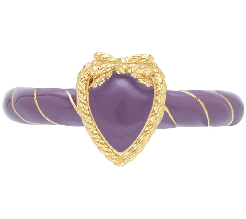 Goddaughters Enamel Love Knot Heart Ring,14k Gold Clad — View 9