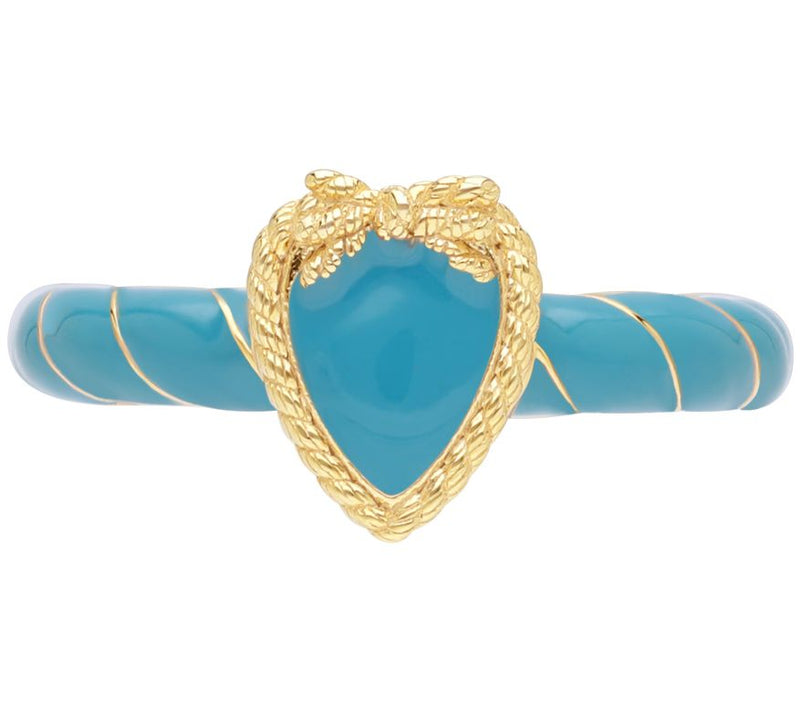 Goddaughters Enamel Love Knot Heart Ring,14k Gold Clad — View 11