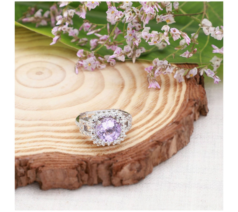 Dallas Prince Sterling Silver Chrome Marcasitemethyst Ring — View 5