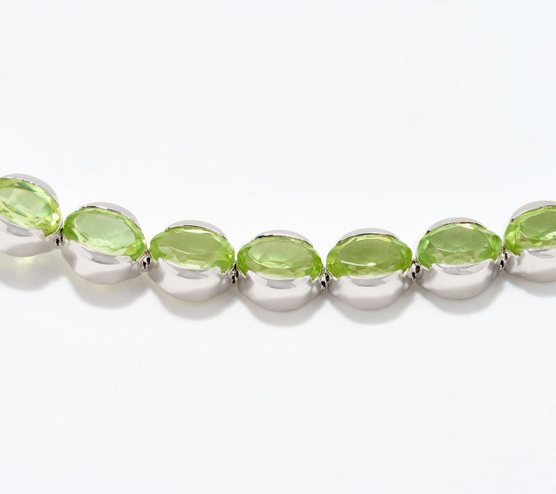 Affinity Gems Oval Cut Gemstone Tennis Bracelet Sterling Silver — View 14