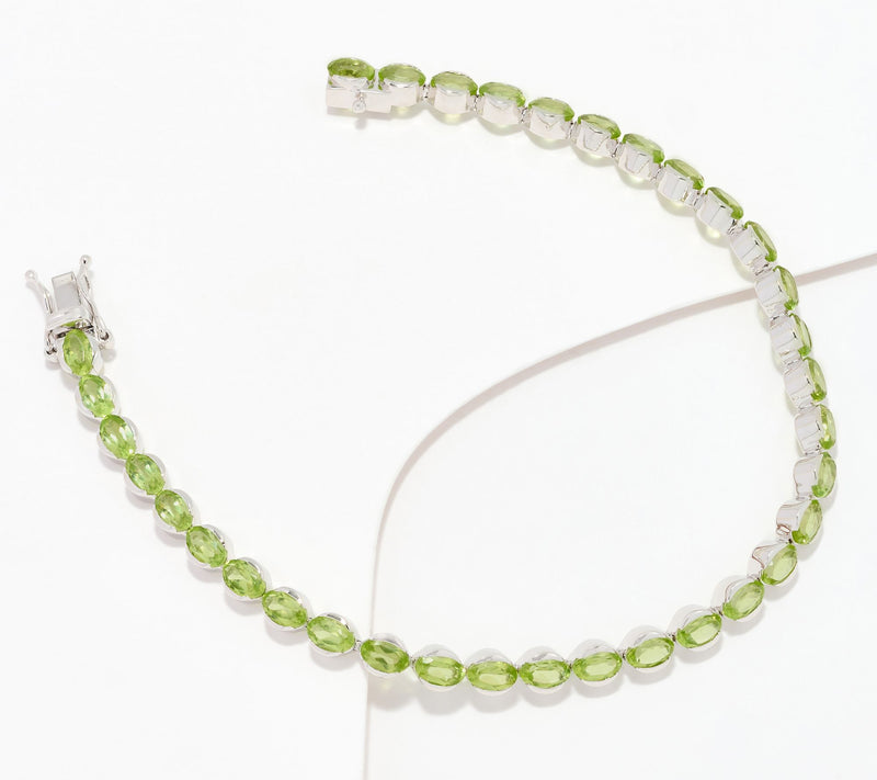 Affinity Gems Oval Cut Gemstone Tennis Bracelet Sterling Silver — Main view