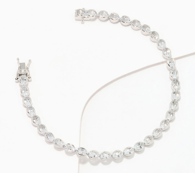 Affinity Gems Oval Cut Gemstone Tennis Bracelet Sterling Silver — View 13
