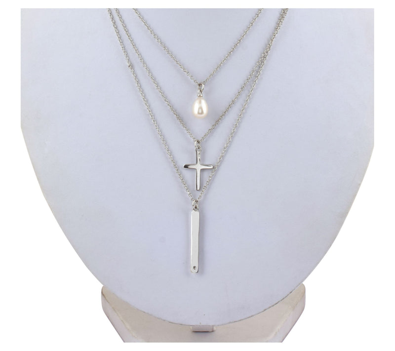 Affinity Gems Cultured Pearl & White Topaz Necklace, Sterling — Main view