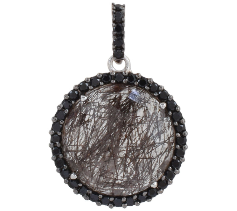 Affinity Gems Spinel & Black Rutile Quartz Pendant, Sterling — Main view