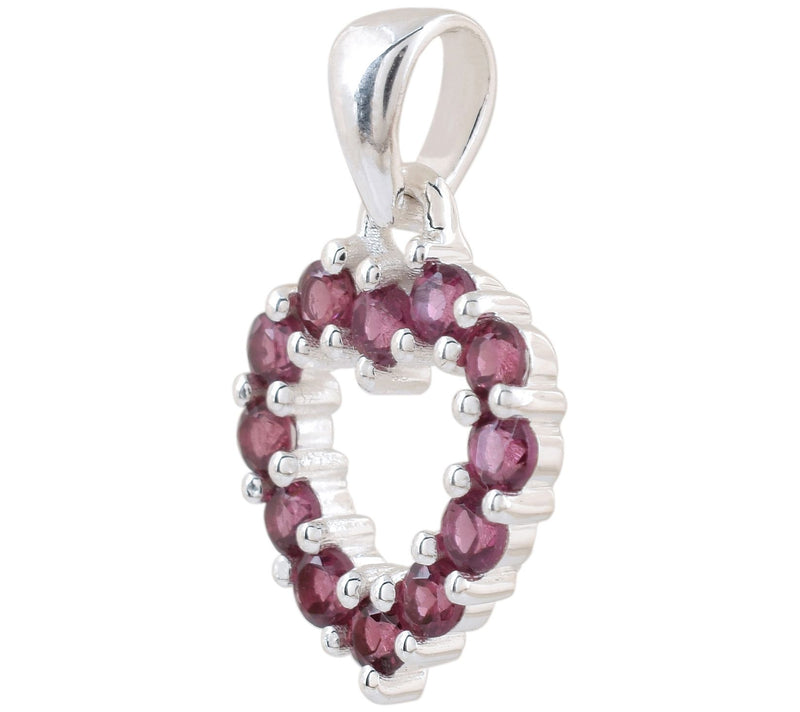 Affinity Gems Rhodolite Heart Pendant, Sterling Silver — View 4
