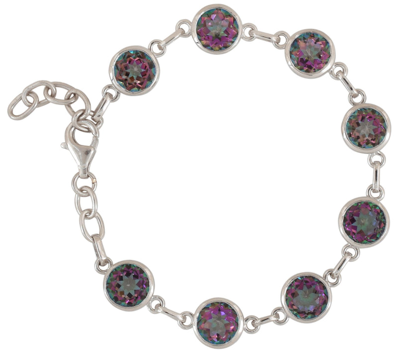 Affinity Gems Green Coated Quartz Station Bracelet, Sterling — View 3