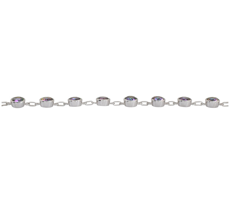 Affinity Gems Green Coated Quartz Station Bracelet, Sterling — View 5