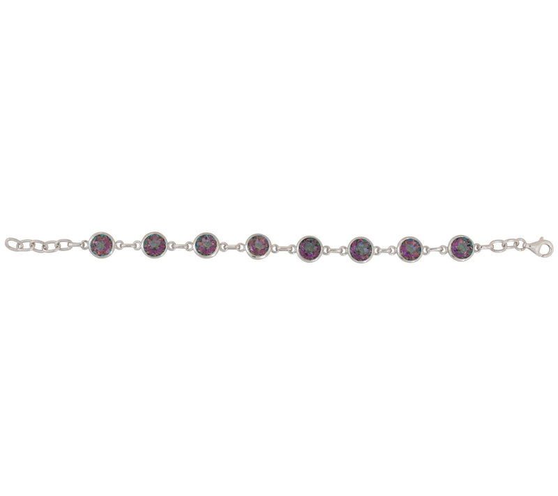 Affinity Gems Green Coated Quartz Station Bracelet, Sterling — View 4