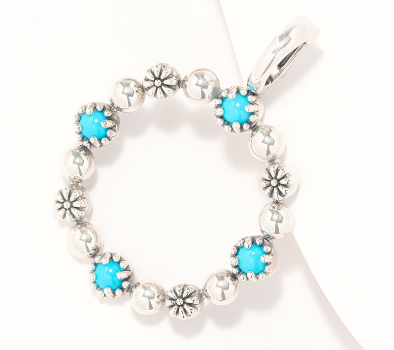 American West Sterling Silver Sleeping Beauty Turquoise Circle Enhancer — Main view