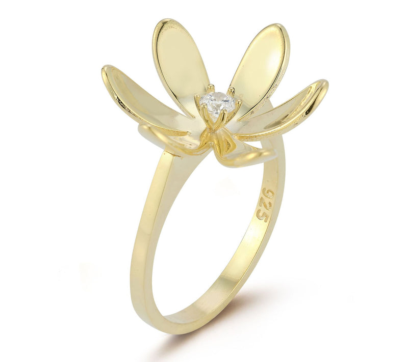 Sterlina Silver CZ Flower Ring, Sterling — View 3