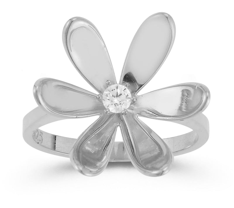Sterlina Silver CZ Flower Ring, Sterling — View 8