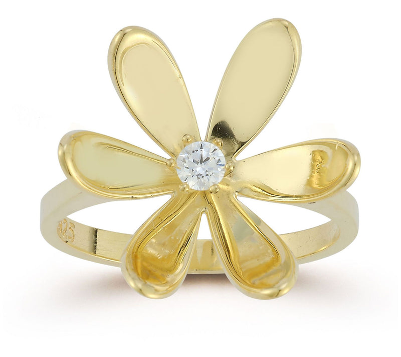 Sterlina Silver CZ Flower Ring, Sterling — View 4