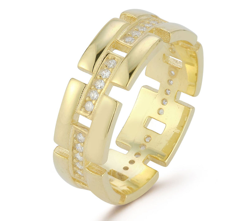 Sterlina Silver Bold Link Ring, Sterling — View 3