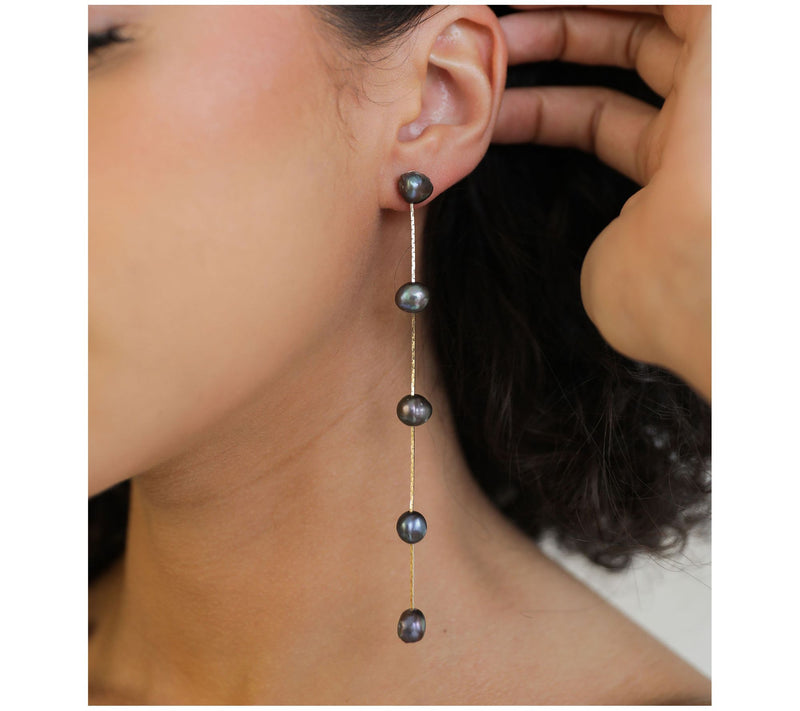 Ettika Dripping Cultured Pearl Drop Earrings — View 6