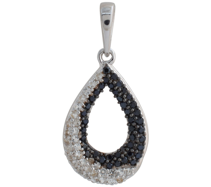 Affinity Gems Black Spinel & White Topaz Pendant, Sterling — View 3