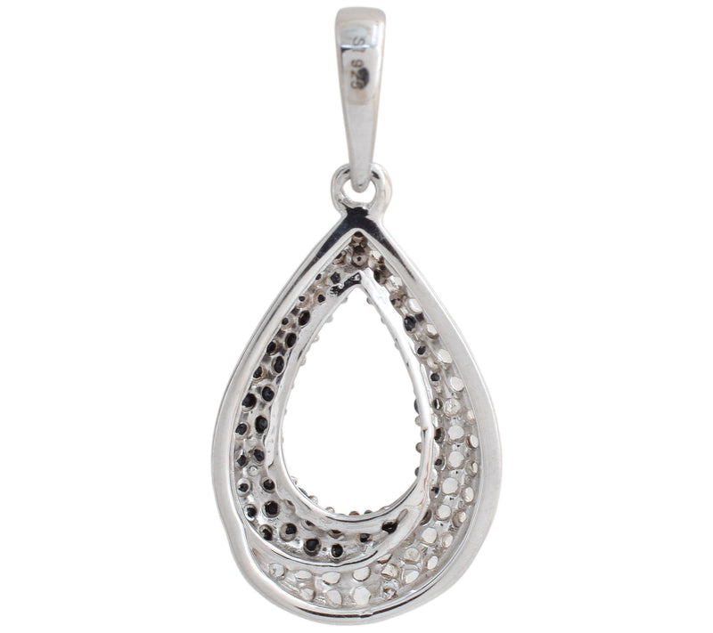 Affinity Gems Black Spinel & White Topaz Pendant, Sterling — View 6
