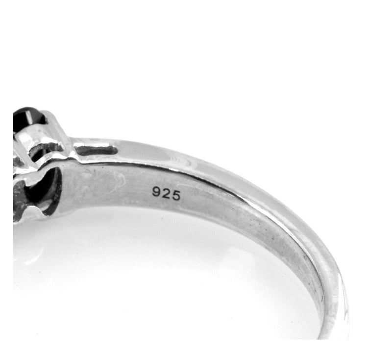 Affinity Gems Black Spinel & White Topaz Band Ring, Sterling — View 6
