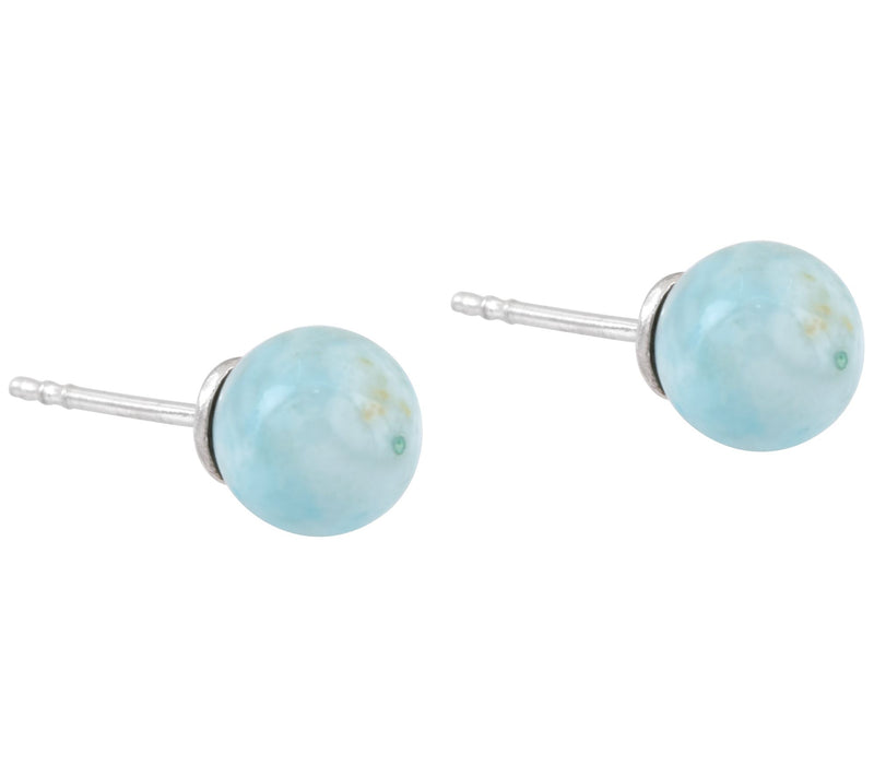 Sterling Silver Larimar Stud Earrings — View 3