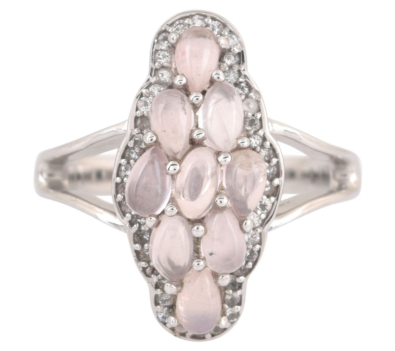 Affinity Gems Rose Quartz & White Topaz Ring, Sterling — View 4