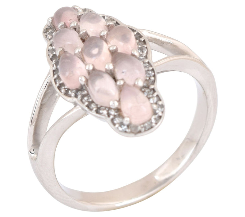 Affinity Gems Rose Quartz & White Topaz Ring, Sterling — Main view