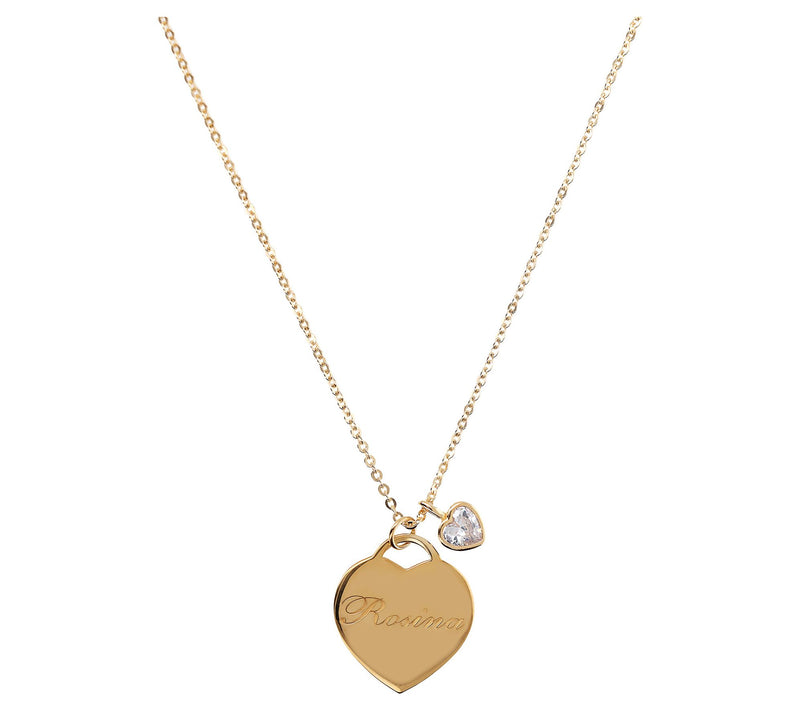 Diamonique Charm & Personalized Heart Necklace, Sterling — View 9