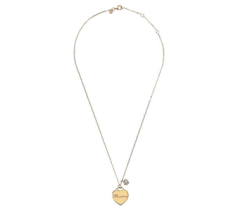 Diamonique Charm & Personalized Heart Necklace, Sterling — View 2