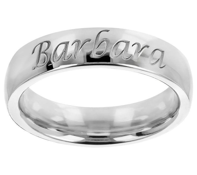 Italian Silver Personalized 5mm Band Ring — Main view