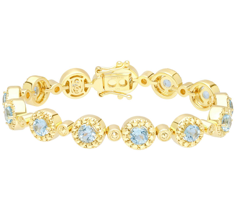 Dallas Prince 14K Clad Marcasite & Blue Topaz S tation Bracele — Main view