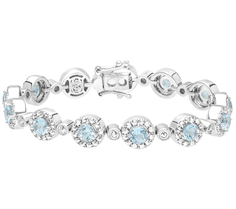 Dallas Prince 14K Clad Marcasite & Blue Topaz H alo Bracelet — Main view