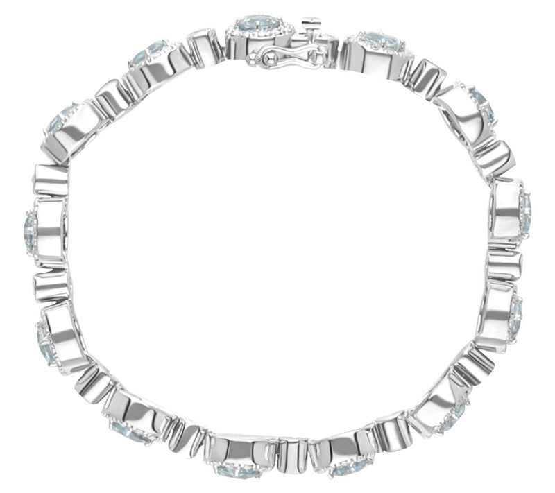 Dallas Prince 14K Clad Marcasite & Blue Topaz H alo Bracelet — View 3