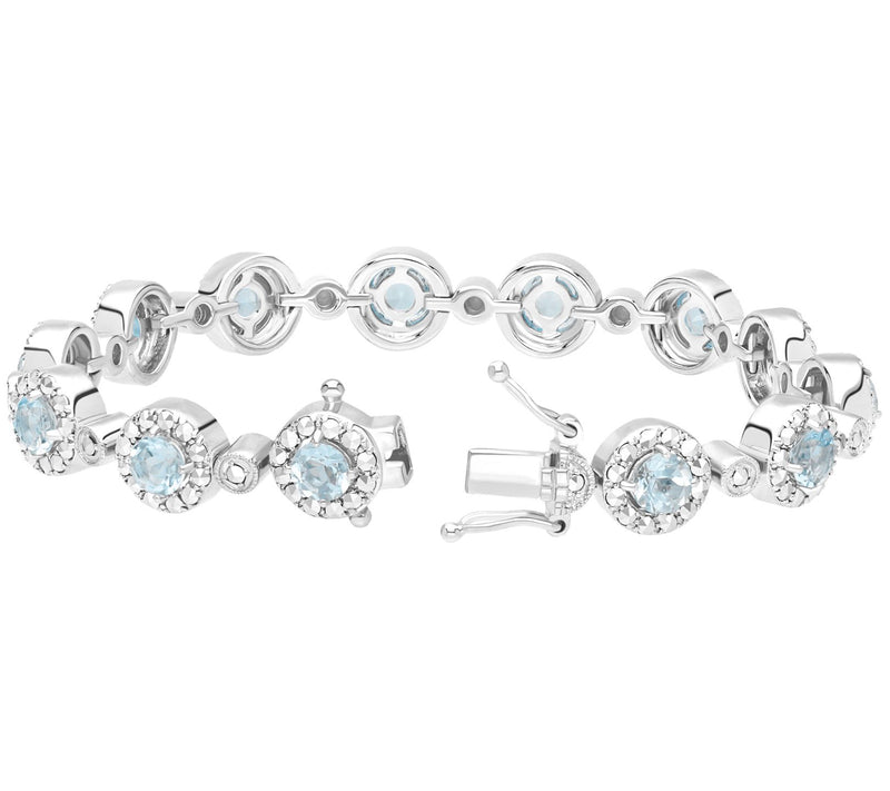 Dallas Prince 14K Clad Marcasite & Blue Topaz H alo Bracelet — View 4