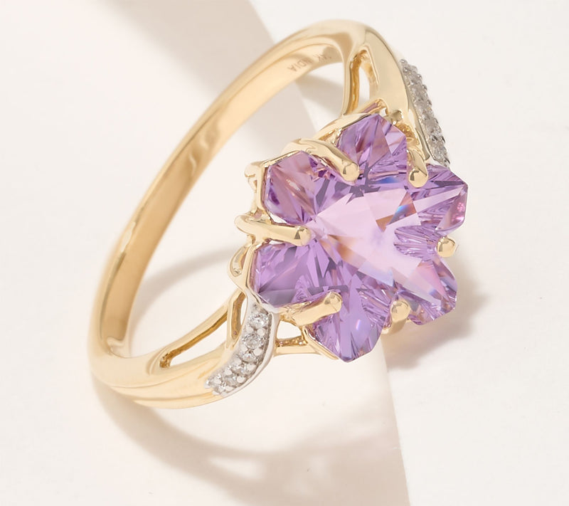 Glenn Lehrer Six Star Cut Gemstone & Diamond Accent Ring, 14K Gold — View 6